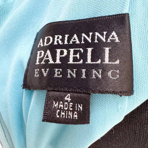 VINTAGE ADRIANNA PAPELL EVENING BEADED PAISLEY DRESS WITH TIE KNOT BACK - Picture 2 of 9